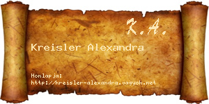 Kreisler Alexandra névjegykártya